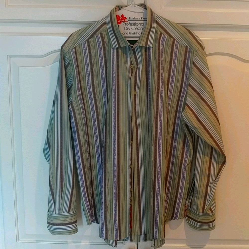 BEAUTIFUL ROBERT GRAHAM L/S BUTTON DOWN SHIRT